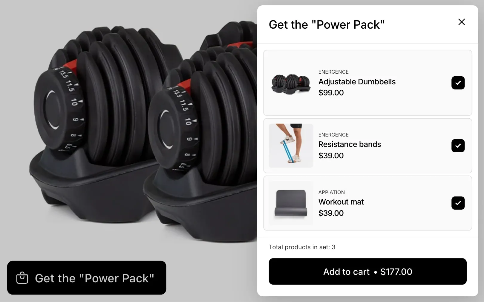 Starter kit popup
